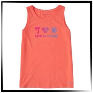 Life is Good Mango Orange Beach Crusher-Lite Tank Women Size LARGE NWT
